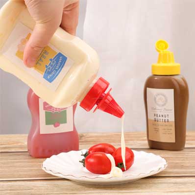 Food grade refillable pet 12oz ketchup mustard dispenser for ketchup mustard mayo hot sauces syrup