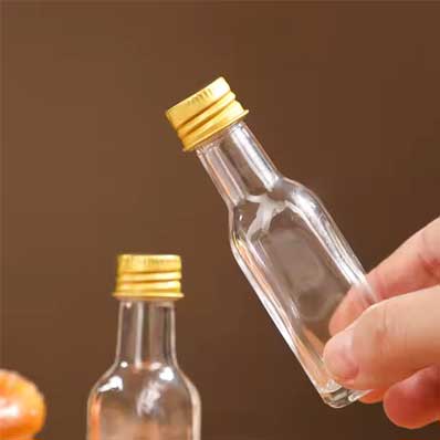 Custom mini glass bottles 20ml for wine beverage cooking oil sunflower oil olive oil storage