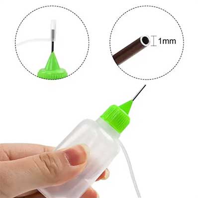 Refillable precision tip applicator bottles, 30ml needle tip squeeze bottles for paint quilling craft, glue applicator bottles with mini funnels for DIY Paint Paper Quilling Craft Glue Ink Liquid