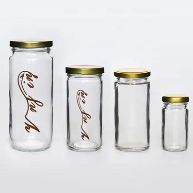 Wide mouth clear round 8oz/12oz/16oz paragon glass jar with lid wholesale