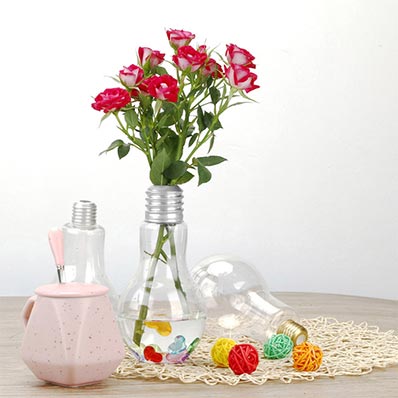 Bulk sale 500ml plastic bulb bottle with straw from bottles supplier