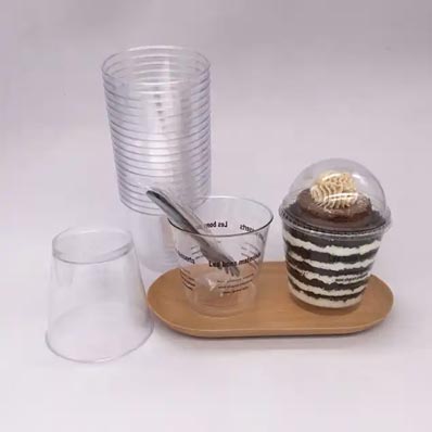 Best small clear 100ml plastic cake parfait cups with lids for dessert