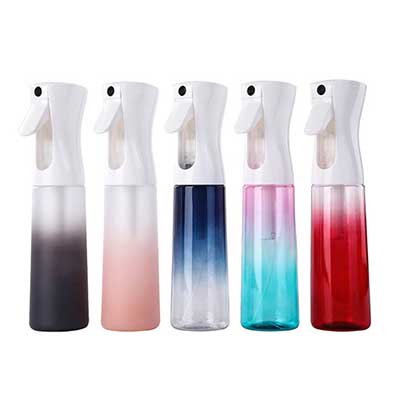 Wholesale colored 200ml 300ml 500ml plastic continuous mist spray bottle