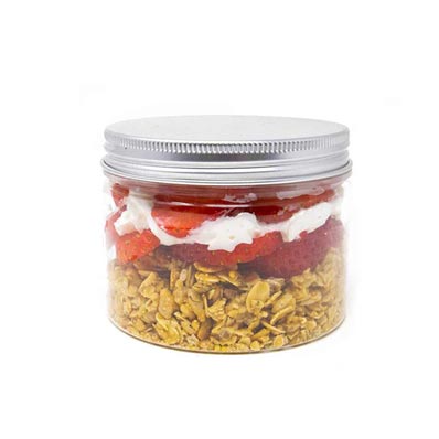 BPA free clear disposable 8oz plastic dessert jars with lids wholesale