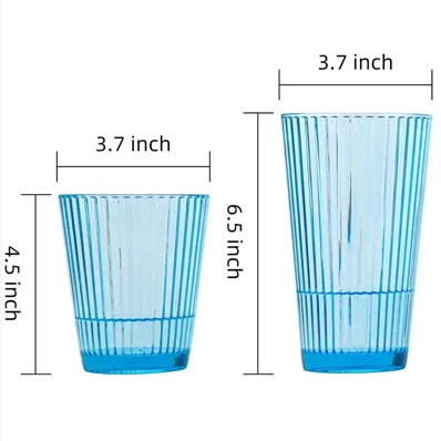 Reusable clear 16oz stackable plastic drinking cups for water/juice