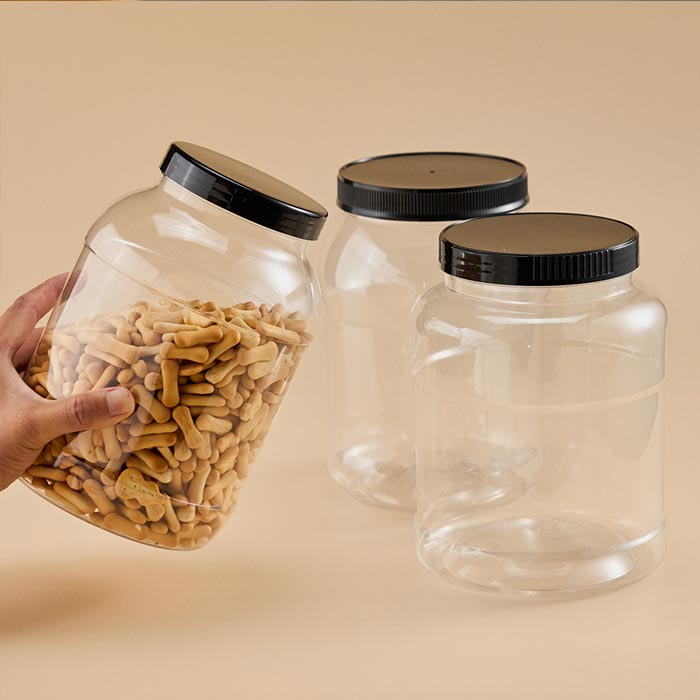 Large Plastic Storage Jars with Lids, Clear Kitchen Storage Containers Square/round Plastic Food Jar for Dry Food, Candy, Snack Large Plastic Storage Jars with Lids, Clear Kitchen Storage Containers Square/round Plastic Food Jar for Dry Food, Candy, Snack