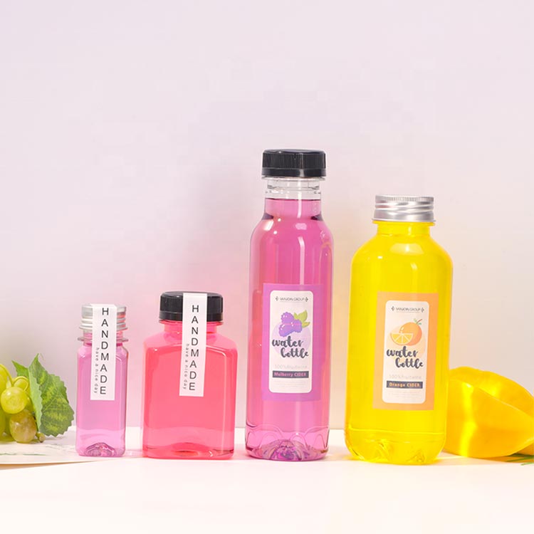 BPA FREE transparent 500ml plastic lemonade bottle with screw cap