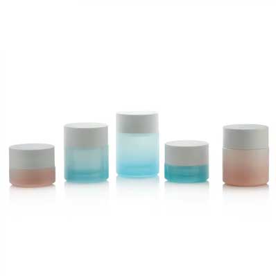 Gradient color small plastic lip scrub jars with lids for Cosmetic Lip Balm Lip Gloss Creams Lotions