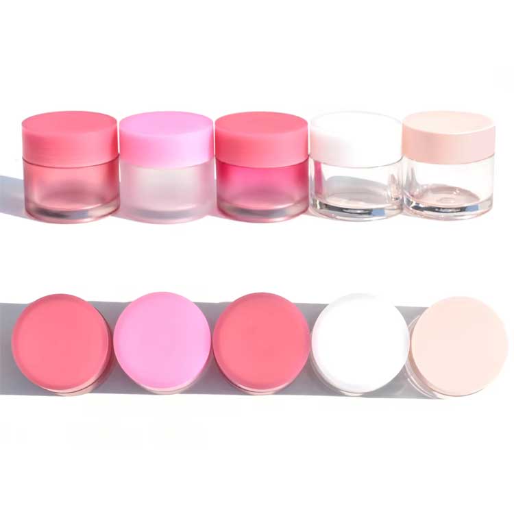 Gradient color small plastic lip scrub jars with lids for Cosmetic Lip Balm Lip Gloss Creams Lotions