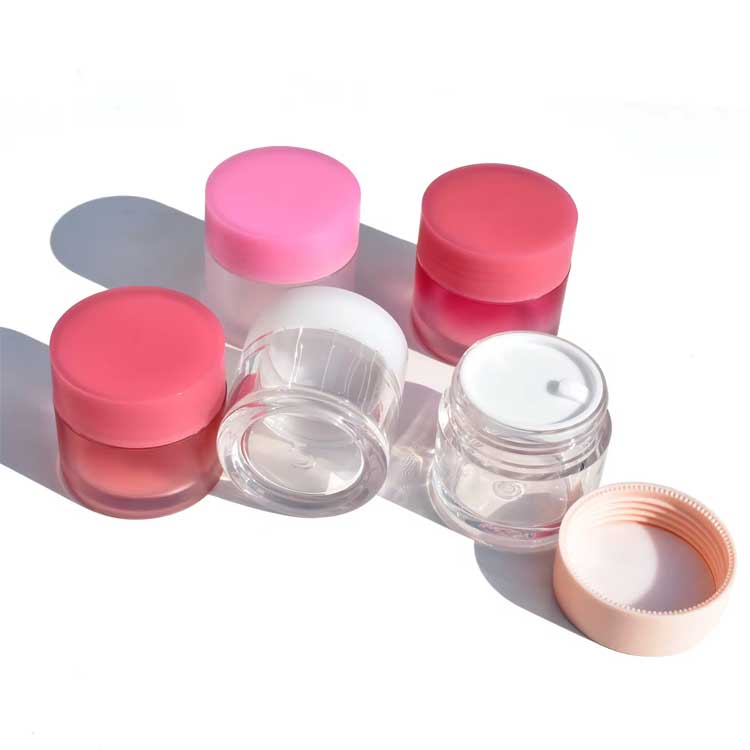 Gradient color small plastic lip scrub jars with lids for Cosmetic Lip Balm Lip Gloss Creams Lotions