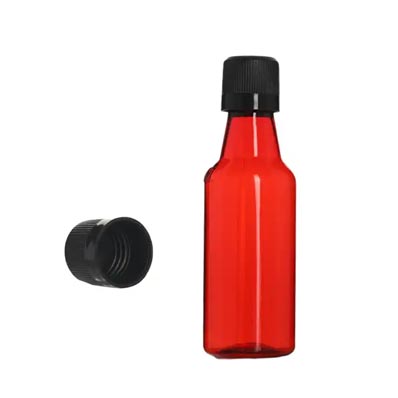 Wholesale 50ml clear PET empty plastic mini liquor bottles with tamper evident caps