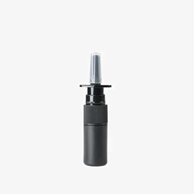 Refillable travel size empty 10ml black plastic nasal spray bottles for saline application