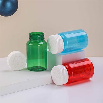 Wholesale colored 120ml plastic packer bottles with caps for pills