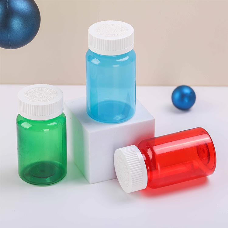 Wholesale colored 120ml plastic packer bottles with caps for pills