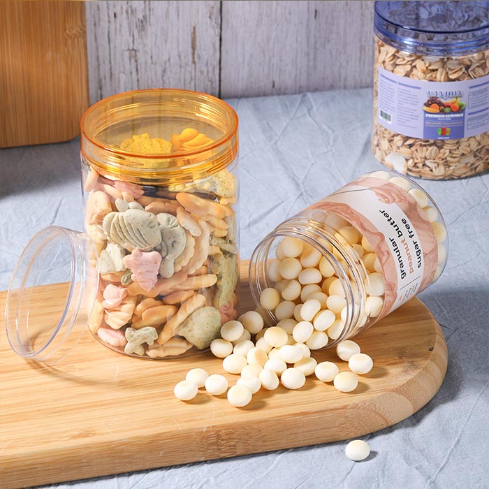 Plastic food Jars with Lids, 16 oz Plastic Containers with Lids Clear Airtight Container Storage Jar for Dry Food Peanut Butter Honey Jam Cosmetics Plastic food Jars with Lids, 16 oz Plastic Containers with Lids Clear Airtight Container Storage Jar for Dry Food Peanut Butter Honey Jam Cosmetics