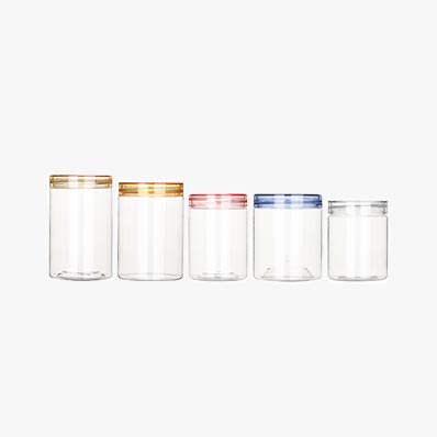 Plastic food Jars with Lids, 16 oz Plastic Containers with Lids Clear Airtight Container Storage Jar for Dry Food Peanut Butter Honey Jam Cosmetics