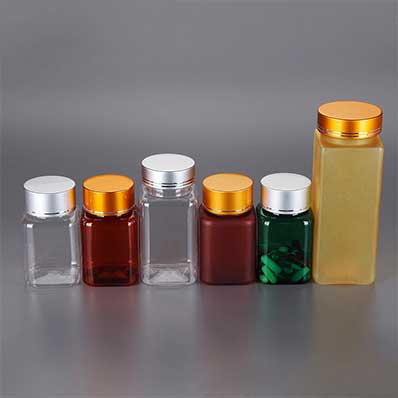 Factory price child proof square plastic pharmaceutical bottles with flip top caps