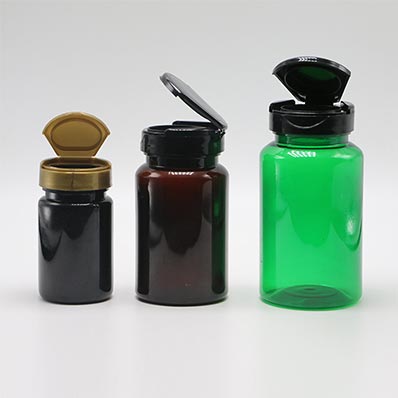 Custom color blue plastic pharmacy bottles with child resistant caps