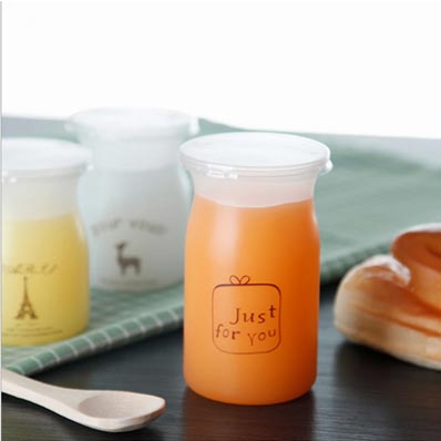 Heat-resistant PP 120ml plastic pudding bottle yogurt cup with lid