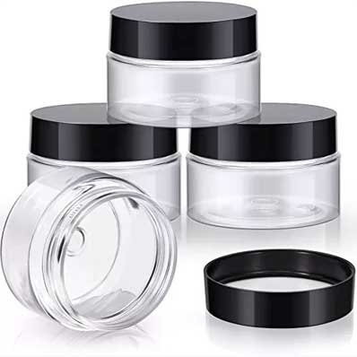 Bulk sale round empty 100ml plastic skincare jar with screw lid