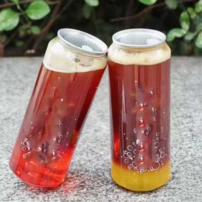 Plastic soda can with sealing machine - 16oz Plastic Drinking Classic Cups - Beer Can Plastic Cups - Iced Coffee Cute Tumbler Cup Cool Drinking Cups for Smoothie, Boba Tea, Cocktail