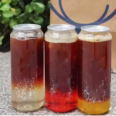 Plastic soda can with sealing machine - 16oz Plastic Drinking Classic Cups - Beer Can Plastic Cups - Iced Coffee Cute Tumbler Cup Cool Drinking Cups for Smoothie, Boba Tea, Cocktail