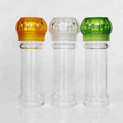 Refillable small 4oz plastic spice jars with grinder from jars supplier