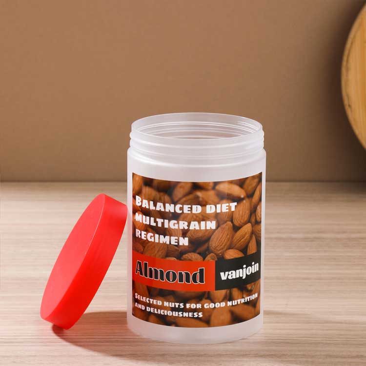 Custom label plastic translucent jar empty round slime container frosted cosmetic jars for dry food peanut spice cookie candy