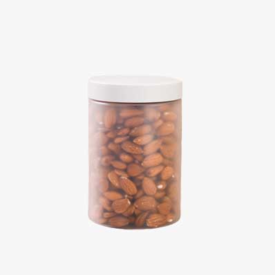 Custom label plastic translucent jar empty round slime container frosted cosmetic jars for dry food peanut spice cookie candy