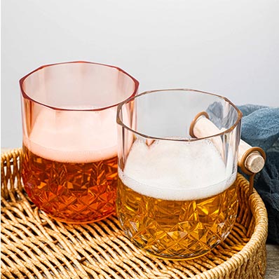 Wholesale clear water cup whiskey plastic tumbler Octagonal transpare anti-fall emulate glasses