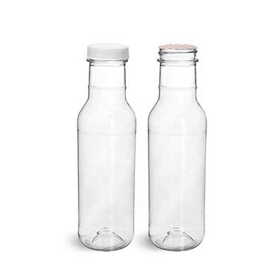 Food grade 16oz plastic woozy bottles with caps for kitchen condiments