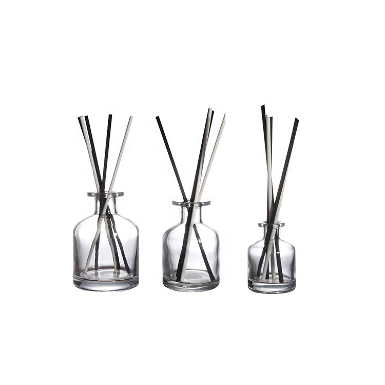 Refillable small 50ml coloured glass reed diffuser bottles