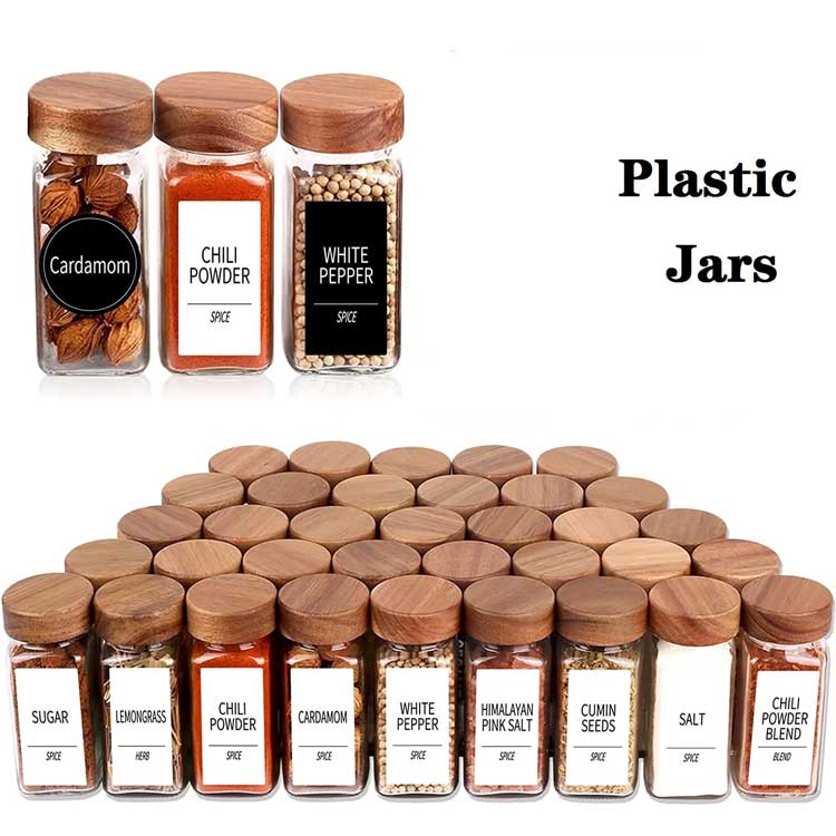 Factory price clear square 4oz glass spice jar with bamboo lid wholesale Factory price clear square 4oz glass spice jar with bamboo lid wholesale